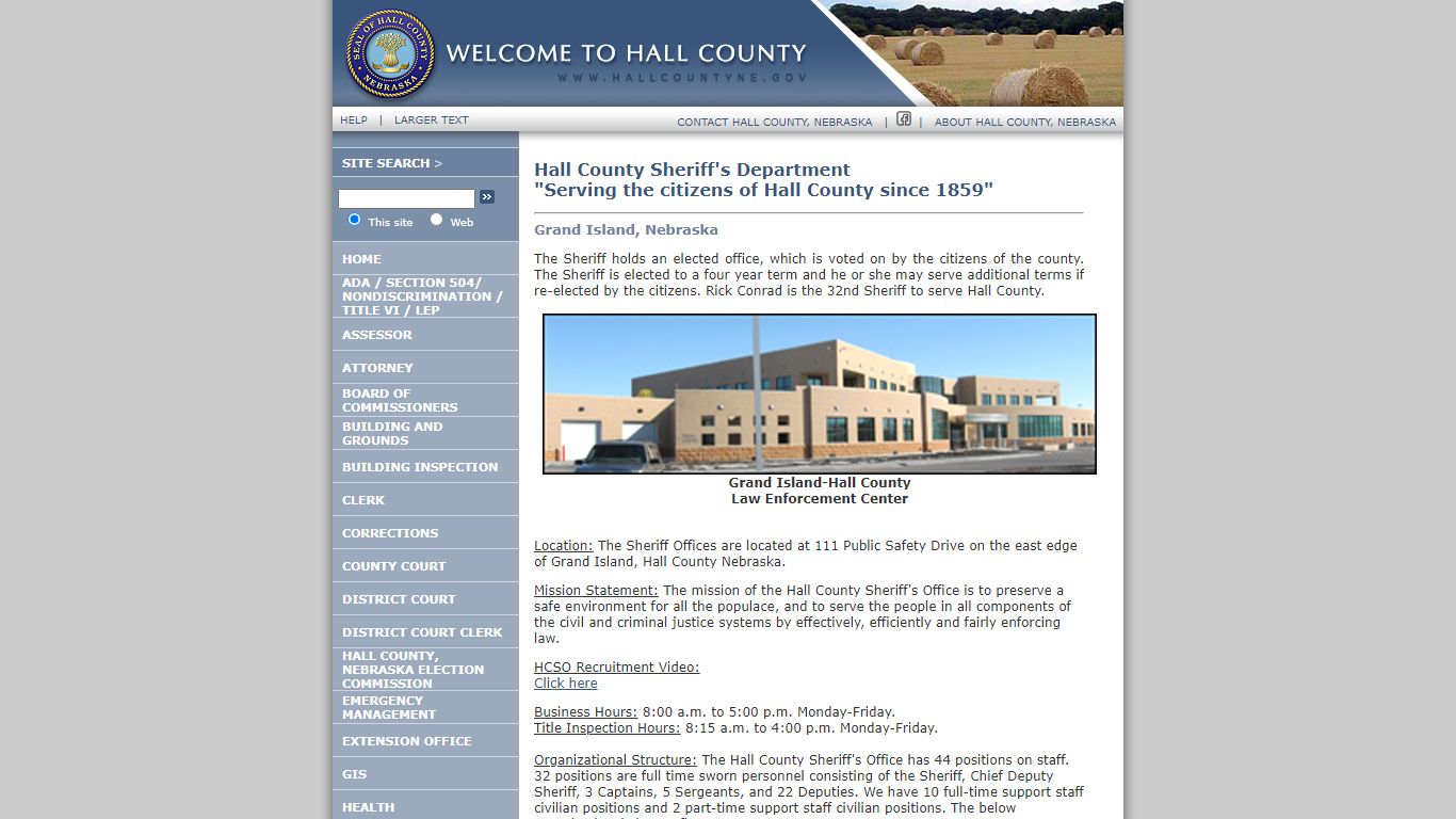 Hall County Sheriff's Department - Hall County, Nebraska
